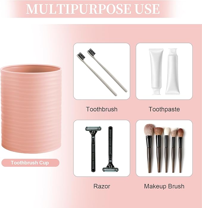 2 Piece Bathroom Accessory Set, Bathroom Accessories Set Include Soap Dispenser and Toothbrush Holder for Modern Bathroom Decor