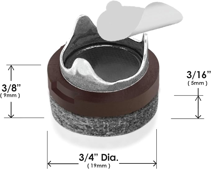 Slipstick GorillaFelt 3/4 Inch Chair Leg Floor Protectors/Felt Glides (Set of 16) Tap On Felt Furniture Pads Guaranteed to Stay On, Round Sliders, CB240-16