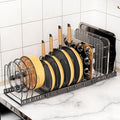 Pot and Pan Organizer Rack for Cabinet, Expandable Pot Lid Organizer Holder with 12 Adjustable Compartment for Kitchen Cutting Board, Pan Lid, Cabinet Cookware Baking