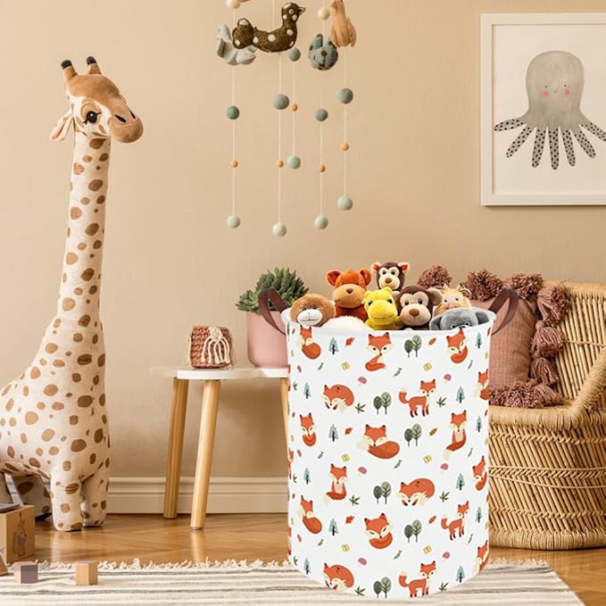 Fox hamper,Waterproof foldable kids laundry basket,Toy basket,Clothes Organizer Baskets,baby Laundry Hamper,Room Decor(Fox)