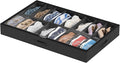 Lifewit Under Bed Shoe Storage Organizer 1 Pack(16 Pairs), 4.3" Tall Fabric Shoes Container Box, Foldable Closet Shoe Bag with 2 Reinforced Handles and Clear Cover, Black