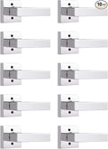 Probrico Decorative Inactive Dummy Lever [Exposed Screws] Polished Chrome Square Door Handles for Interior Hall Closets or Pantry Doors-Heavy Duty,10 Pack
