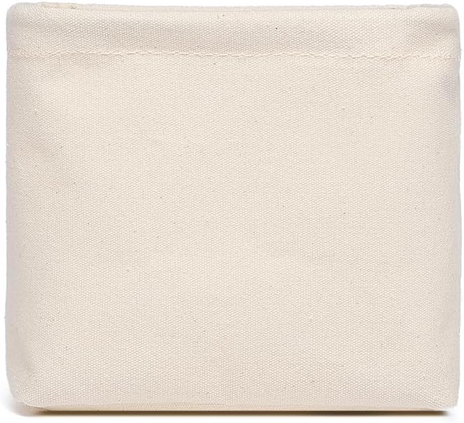 Foldable Storage Bins with Lids Cotton Canvas Rectangular Storage Box Ideal for Organization Lightweight and Durable (5.12 x 5.12 x 4.72)