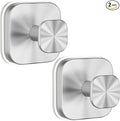 BKV Suction Cup Hooks for Shower,Heavy Duty Shower Hooks for Bathroom Wall,Glass Windows,Smooth Doors to Hang Towels,Robes,Coat,Reusable Suction Cup Wreath Hanger for Christmas Wreaths-Silver(2 Pack)