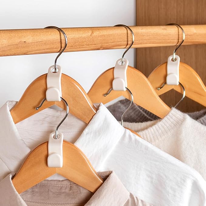 200 Pcs Clothes Hanger Connector Hooks,Heavy Duty Plastic Cascading Hanger Hooks Extender Clips,Wardrobe Clothing Hangers Connection Hooks for Organizer Closet Space Savers Hangers, White