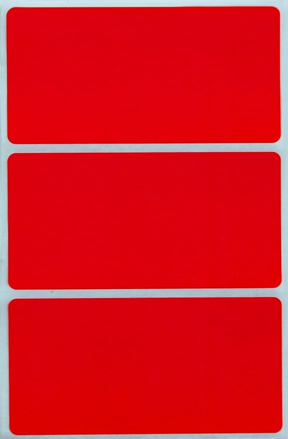 Royal Green Rectangular Name Tag Stickers Color-Coding Labels for Moving, and Storage 4" x 2", 45-Pack (Red)