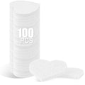 100-Count Compressed Facial Sponges for Estheticians Heart Shape Natural Cellulose Sponge Professional Cosmetic Spa Sponges for Face Cleansing, Massage, Pore Exfoliating, Mask, Makeup Removal, White