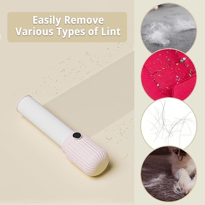 Sgdazo Compact Lint Roller with 150 Sheets - Portable Pet Hair Remover for Clothes, Furniture, and Travel Essentials Household Use, 1 Handle+5 Roller Refills (Pink)