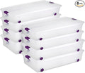 Sterilite 8-Pack 60 Quart ClearView Latch Box, Wheeled Underbed Organizer Bins with Latching Lids - Clear Plastic Organization Containers for Closet, Bedroom, Shelving Units and Everyday Home Storage