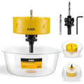 KATA 4 Hole Saw for Recessed-Lights: 4-1/4 in Hole Saw with Silicone Dust Bowl - Installing 4 Inch Led Recessed Ceiling Lights for Drywall - Hole Cutter with Dust Catcher for Can Lighting