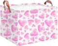 Rectangular Storage Baskets，Gift Basket,Book Box,Room Decor(Watercolor Heart)