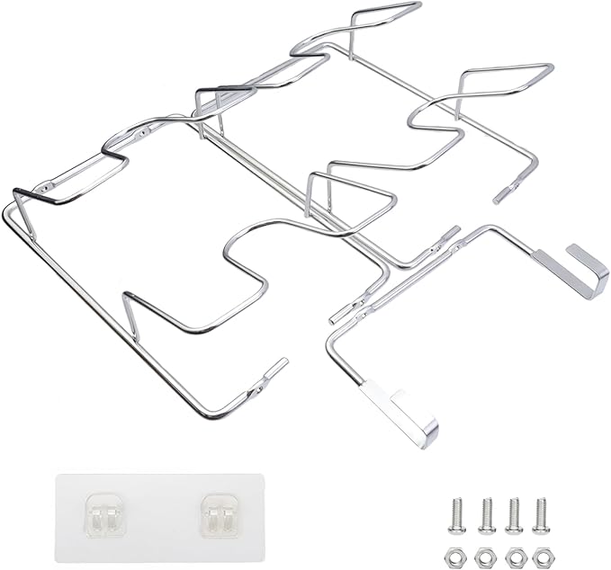 4 Tier Lid Organizer - No Drilling Wall Mounted Pot Cover Rack - Stainless Steel Lid Holder for Kitchen Cabinet