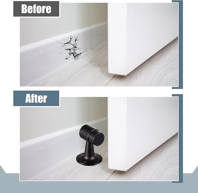 2 Pack Heavy Duty Floor Mounted Door Stop 3 in Aluminum Commercial Grade Door Stopper with Rubber Bumper & Stainless Steel Screws (Bronze)