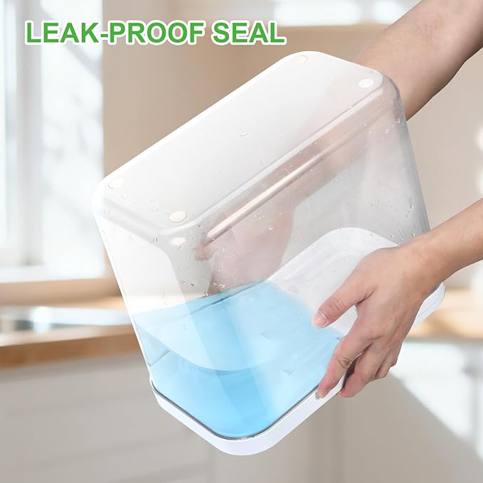 TBMAXS Rice Flour Storage Container - 12.7 Qt | 25 Lbs Crystal-Clear Plastic Food Storage Container Bin with Pop-up Lid for Grains Beans, Dry Food Holder for Kitchen Pantry Organization and Storage