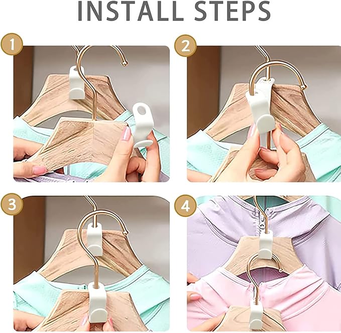 100PCS Clothes Hanger Connector Hooks, Cascading Clothes Hangers for Heavy Duty Space Saving Cascading Connection Hooks for Clothes Closet, White