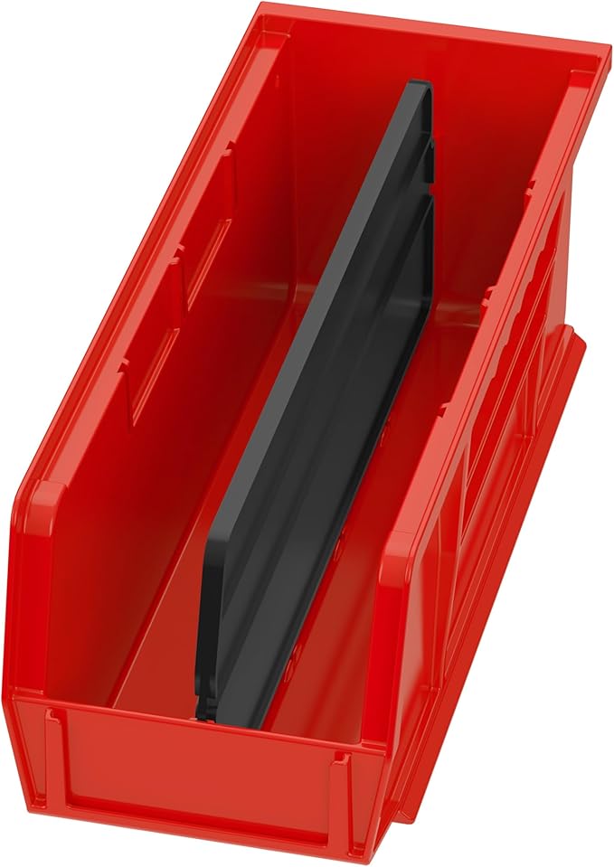 Akro-Mils 40224 Plastic Length Dividers for AkroBins Stackable Storage Bins Model 30224, Custom Storage Inserts for Tools, Crafts & Supplies, 6-Pack, Black