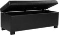 Spatial Order Large Tufted Storage Bench - Black Faux Leather