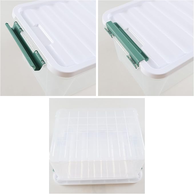 Zerdyne 6-Pack Clear Storage Latch Bins, 20 L Plastic Storage Boxes
