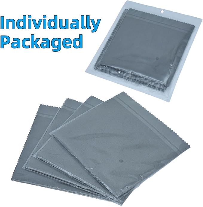 4 Pack Microfiber Gun Cleaning Cloth, 12"x12" Lint Free Gun Cleaning Rags, Reusable Microsuede Cleaning/Polishing Wipes Towels for Firearms, Knives and Scopes (Gray)