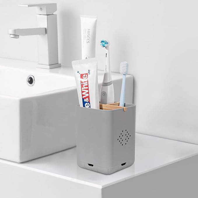 Toothbrush Holders for Bathrooms, Electric Toothbrush Holder Kids Toothbrush and Toothpaste Organizer for Countertop Vanity Accessories Storage (3 Slots Grey)