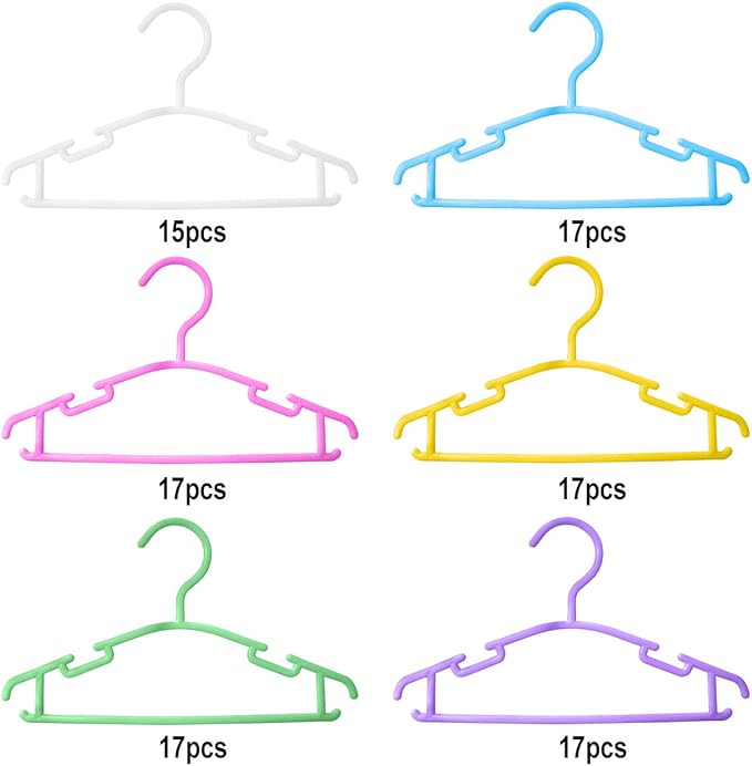 GoodtoU Baby Hangers, 100 Pack Kids Plastic Hangers for Small Childrens Baby Clothes Infant Child Nursery Closet Organization