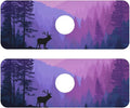 Kitchen Sink Splash Guard 2 PCS 14.7 Inch Sink Faucet Mat Splash Guard for Bathroom Countertop Water Absorbent Foldable Cuttable Soft Washable Purple Stag Mountains and Forest