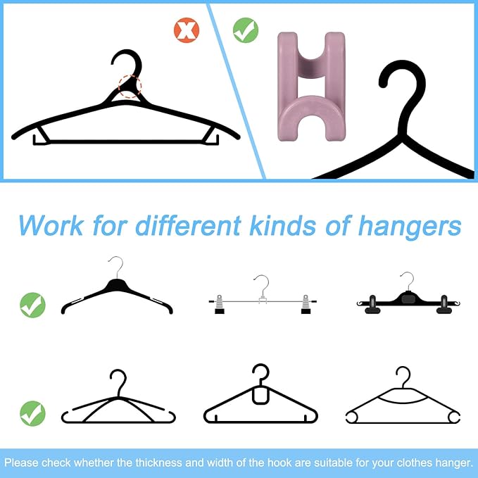 uxcell Clothes Hanger Connector Hooks, 30Pcs - ABS Hanger Hooks, Hanger Extender Hooks, Hanger Hooks Space Saver for Closet (Wine Red)