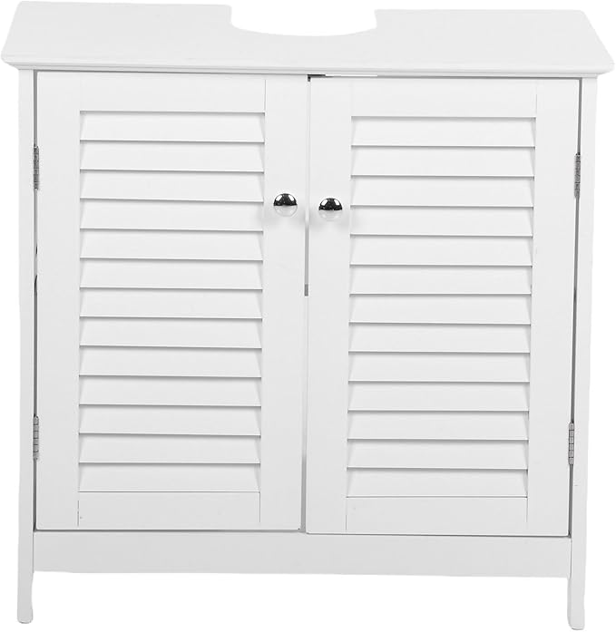 Tbest Modern MDF Under Sink Bathroom Cabinet with 2 Doors, Freestanding Sink Storage Solution, Maximizes Space for Towel and Toiletries Organization