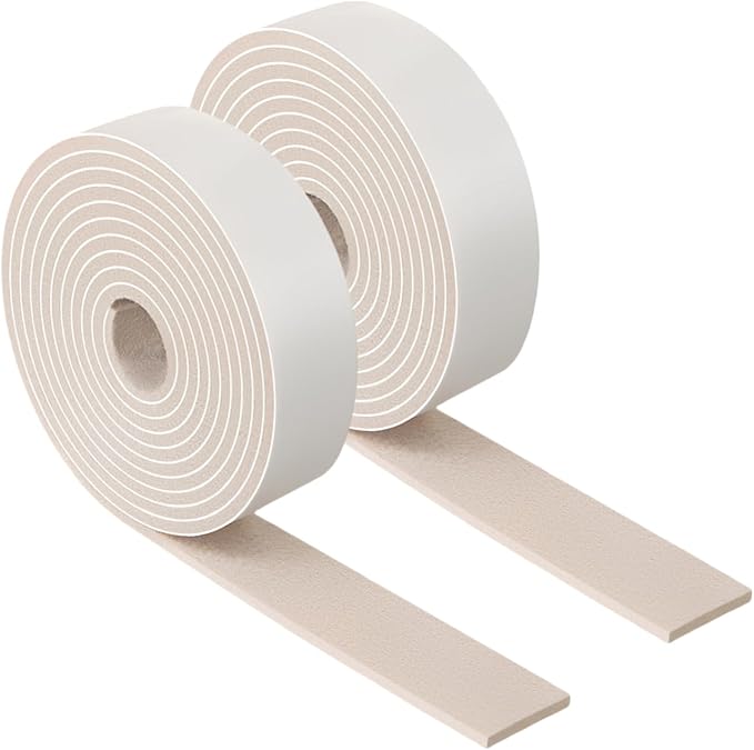 Felt Strips with Adhesive Backing – Furnigear Heavy Duty Cuttable Felt Tape Roll Furniture Pads for Chair Legs - Protecting Hardwood Floors, Chair Wall Protector (Beige, 120 x 1 x 0.14 Inch)