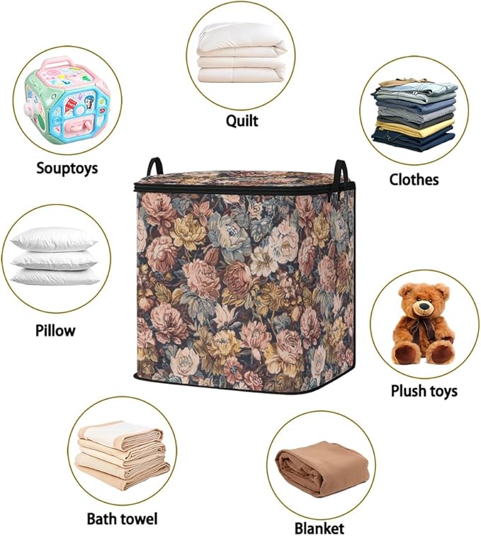 2pcs closet organizers and storage under bed,clothing blanket sweater sheet bedding comforter duvet quilt pillow toy storage bags with lids,dorm room essentials for containers 95L