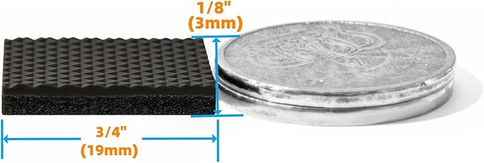 Furnigear Non Slip Furniture Pads - Self Adhesive Rubber Anti Skid Pads Grippers Rubber Chair Feet Furniture Pads for Hardwood Floors -Protectors for Furniture Table Legs Anti Slip 128 Pcs 3/4" Square
