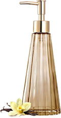 EMPO Vintage Elegant Glass Soap Dispenser, Liquid Soap/Sanitizer/Shampoo Bottle with Pump, Rustic Farmhouse Decor Hand Soap Dispenser Bathroom Accessories (Brown)