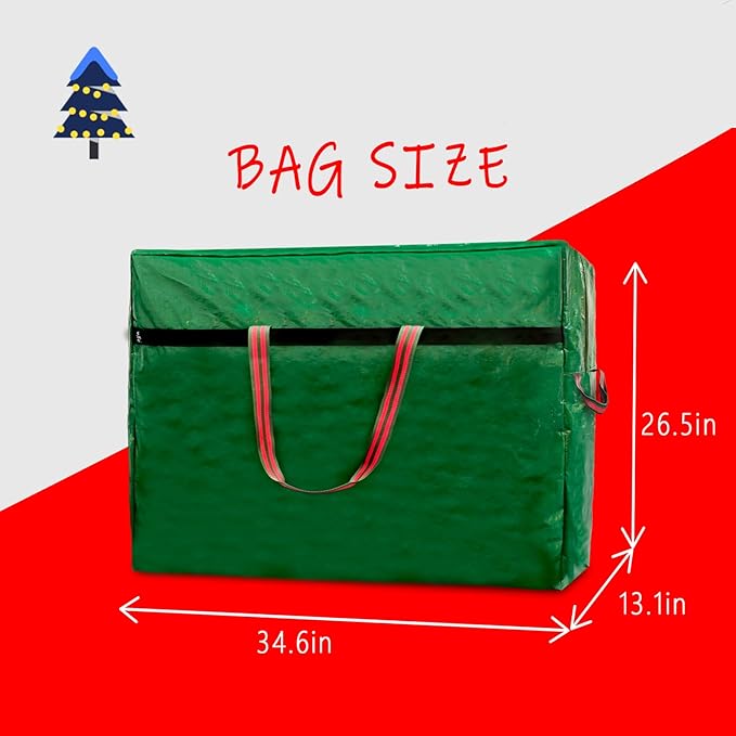 Christmas Tree Bag Storage 6FT Heavy Duty Waterproof Christmas Tree Storage Bag for Artificial Christmas Tree Green