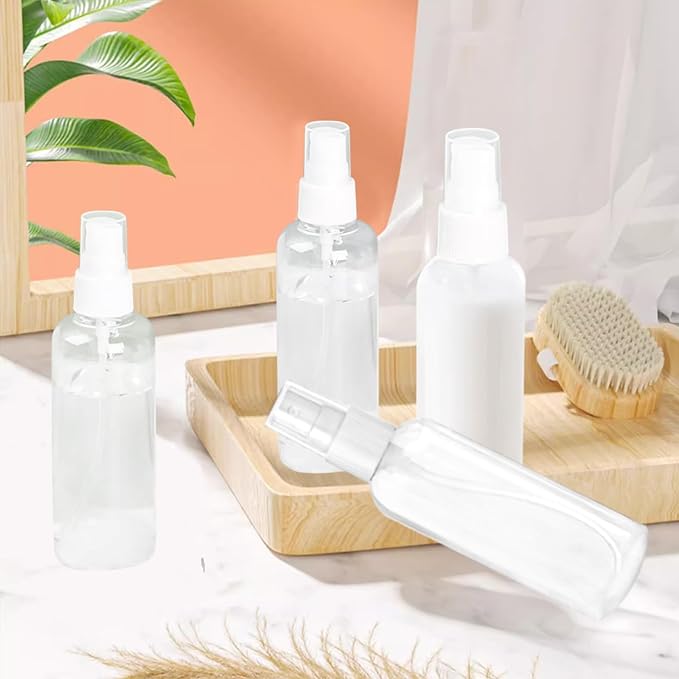 Spray Bottles 6 pcs, Refillable Cosmetic Spray Bottles, Small Refillable Liquid Containers, 2oz/50ml Clear Empty Fine Mist Plastic Mini Travel Bottle