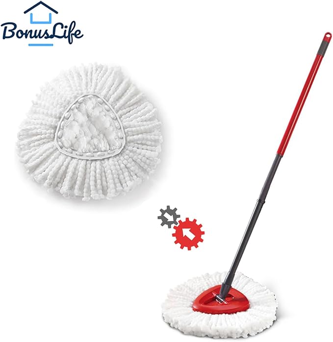 BonusLife 2-Pack Mop Head for O-Ceda EasyWrin Spin Mop Refill 1-Tank System Only Easy Cleaning Microfiber Replacement
