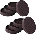 3x3 Round Rubber Furniture Caster Cups, Anti-Sliding Furniture Pads Bed Stopper Floor Protectors with Grip - Protect Any Flooring