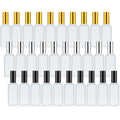 Roshtia 30 Pcs 3.4 oz/ 100 ml Black, Gold, Silver Glass Spray Bottle Refillable Perfume Atomizer Clear Decorative Empty Bottles with Fine Mist Sprayer Pump for Face Body Travel