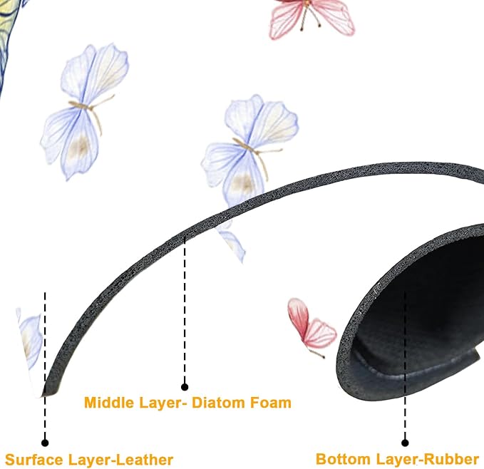 2 Pack Butterfly Floral Sink Splash Guard Faucet Mat Rose Lily Tulip Peony Super Absorbent Fast Drying Mat Sink Gadgets-Splash Guard Behind Faucet Drip Catcher for Kitchen Bathroom, 15.5"x5.5"