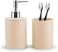 2 Piece Bathroom Accessory Set, Bathroom Accessories Set Include Soap Dispenser and Toothbrush Holder for Modern Bathroom Decor