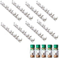 40 Spice Gripper Clips, 8 Strips Spice Racks Hold 40 Plastic Heavy Jars Bottles for Cabinet Door