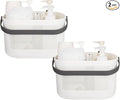 UUJOLY Plastic Storage Baskets with Handles, Shower Caddy Shelf Organizers Basket for Bathroom, Kitchen, Dorm Room, Grey, 2 Pack
