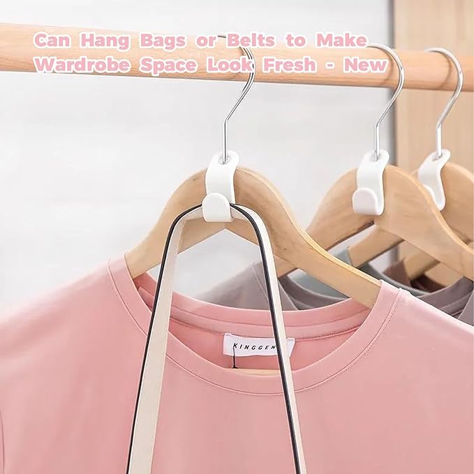 50 PCS Hanger Connector Hooks, Space Saving Hangers, Closet Hanging Organizer for College Dorm Room Essentials, Thickening Upgrade (Pink-50 Pcs)