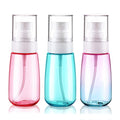 Cosywell Travel Spray Bottle TSA Approved 2oz 60ml 3 Pack Leak Proof Fine Mist Empty Plastic Refillable Spray Bottle for Perfume Essential Oils Toners Rose Water Cosmetics (3color)