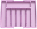Lifewit Silverware Drawer Organizer, Expandable Utensil Tray for Kitchen, BPA Free Flatware and Cutlery Holder, Adjustable Plastic Storage for Spoons Forks Knives, 13-22 x 15", Purple