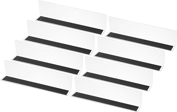 PATIKIL 8 Pack Shelf Dividers for Closet Organization, 9.9x1.2x2.4 Acrylic Magnetic Closets Separator Kitchen Cabinet Shelves Under Bed Blocker for Bedroom Kitchen Office, Clear