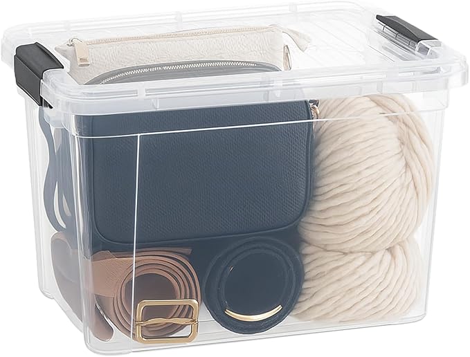 Superio X-Deep Clear Storage Container with Lid and Handles, Stackable Organizer Bin for Home, Garage, and Dorm- Store Cloths, Boots, Toys, and Accessories, (8.7 Qt.)