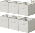 Cupic Cupid 11 Inch Storage Cube, Fabric Cube Storage Bin with Handles, Storage Cube Organizer for Clothes and Toys, Collapsible Cube Bins for Closet, Shelves, Nursery, 6-Pack, Light Gray