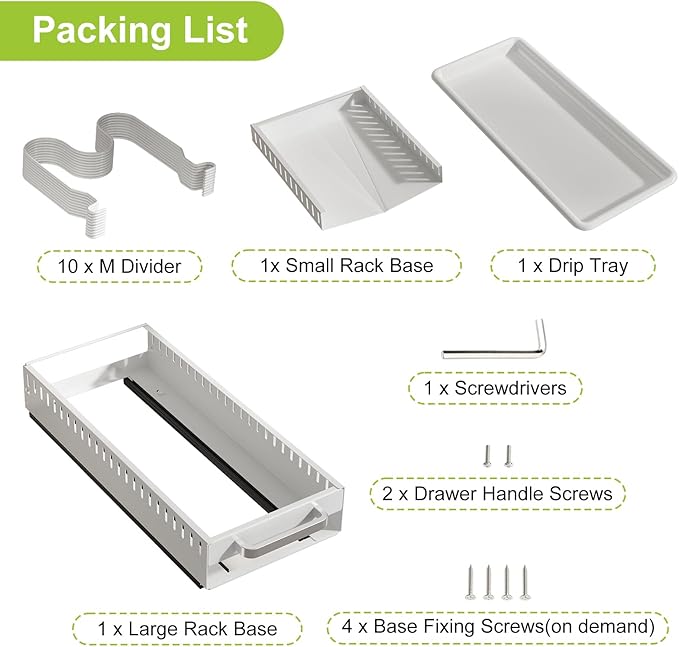 Pots and Pans Organizer Under Cabinet with Drain Board, Pull-out Expandable Pot Lid Organizer inside Cabinet Holder with 10 Adjustable Compartment, Rack for Cutting Board, White (Pack of 2)