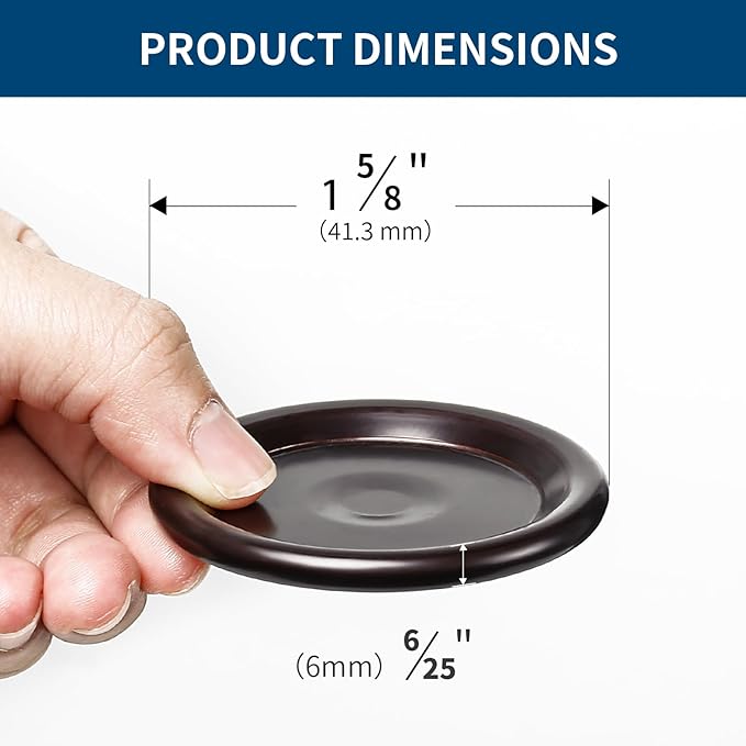 Ezprotekt 1 5/8" Non Slip Furniture Pads, 16 Pcs Anti Slip Furniture Caster Cups, Furniture Coasters for Hardwood Floors, Furniture Stoppers to Prevent Sliding - Prevent Floors Scratches, Brown/Black