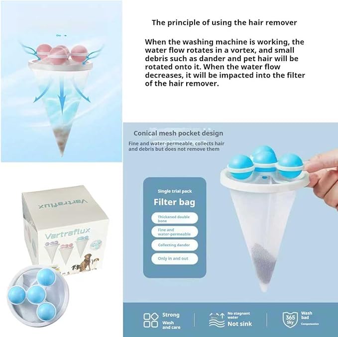 Pet Hair Remover for Laundry,Lint Catcher for Washing Machine, 2026 Upgraded Floating Hair Filter Mesh Removal, Cat and Dog Hair Washing Machine Catcher; (Mixed Color 3 Pack)